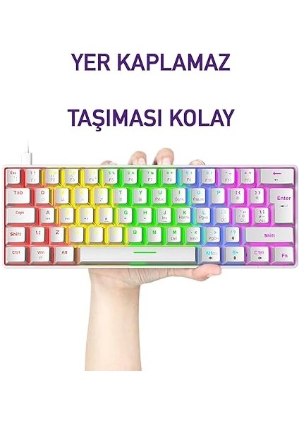 Blic Oyuncu Klavyesi Rgb Klavye 20 Modlu Ayarlanabilir Renk Seçeneği Rgb Suya ve Toza Dayanıklı Klavye Oyun Klavyesi Oyuncu Klavye Mekanik Klavye Aydınlatmalı Klavye Mavi Switch (Beyaz) fiyatları