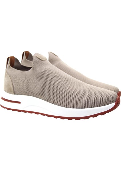 Erkek Bej Konforlu Günlük Triko Ayakkabı