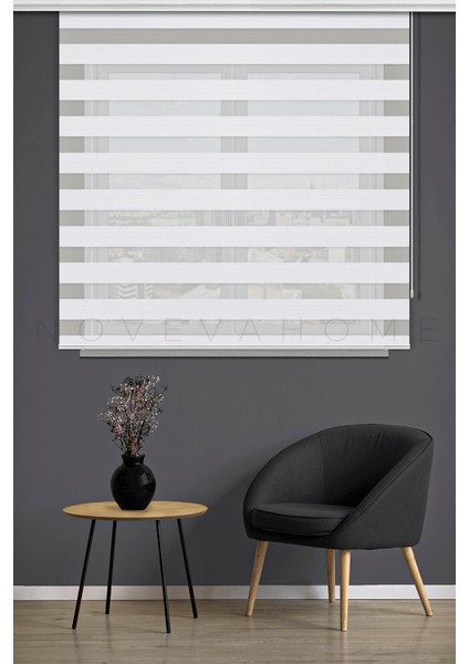 Zebra Stor Perde 00 Beyaz Mutfak Çocuk Odası Ofis Balkon Salon Perdesi Güneşlik Perde Plaseco