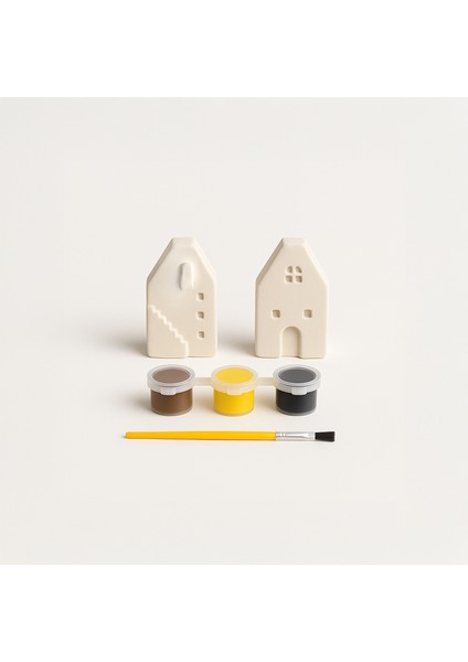 Sevimli Ev Beton Taş Boyama Seti