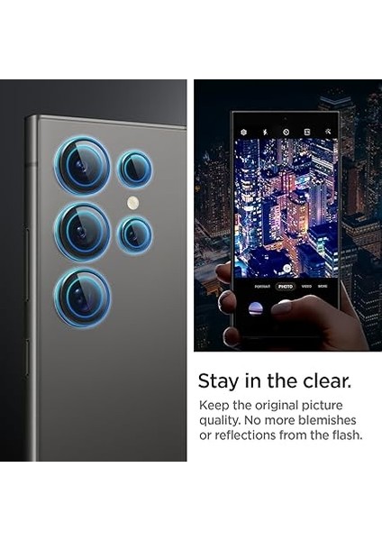 Galaxy S24 Ultra ile Uyumlu Kamera Lens Camı Koruyucu Kolay Kurulum Glas.tr Ez Fit Optik Pro (2 Adet) Black - AGL07425 fırsatları