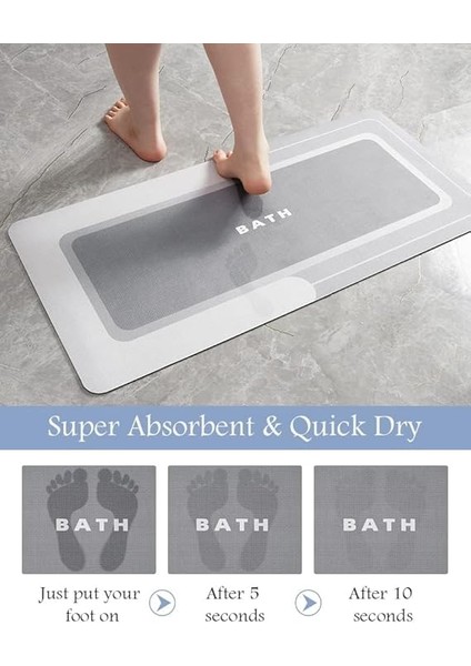 Banyo Paspası - Kaymaz Süper Emici Lekeye Dayanıklı Hızlı Kuruyan Ince Banyo Halısı - Küvet Vanity Için Zemin Paspası - Kolay Bakım 40 x 60 modelleri