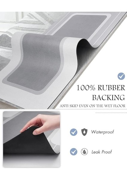 Banyo Paspası - Kaymaz Süper Emici Lekeye Dayanıklı Hızlı Kuruyan Ince Banyo Halısı - Küvet Vanity Için Zemin Paspası - Kolay Bakım 40 x 60 fırsatları