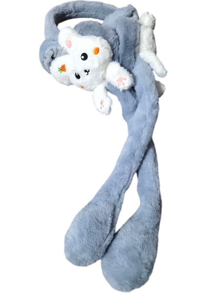 Çocuk Peluş Figürlü Oynar Kulaklı Hareketli Sesli Kışlık Kulaklık