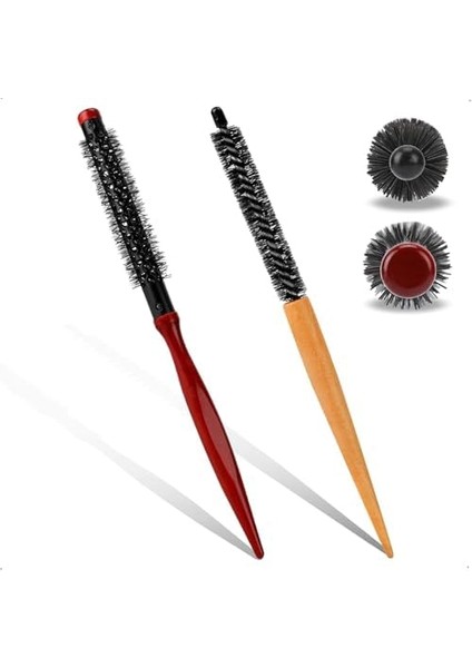 Aputue Küçük Yuvarlak Saç Fırçası, 2 Adet Mini Kıvırcık Saç Fırçası, Ahşap Saplı Naylon Kıllı Saç Fırçaları, Kuaför Saç Şekillendirme Fırçaları, Saç Kurutma ve Kıvırcık Saç Şekillendirme Için, Sakal fiyatları