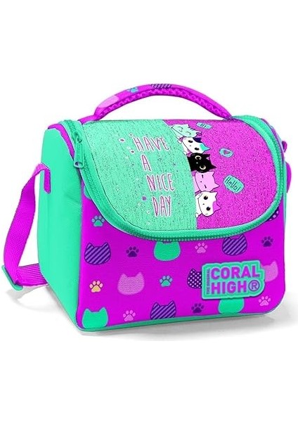 High Ilkokul Okul Sırt Çantası ve Beslenme Çantası Seti -Sevimli Kediler Kız Çocuk fırsatları