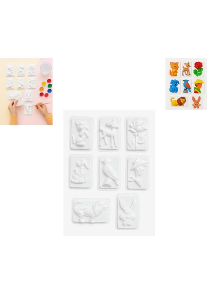 8 Farklı Model Küçük Boy Alçı Kalıbı (1 Pakette 8 Adet (Farklı Model))