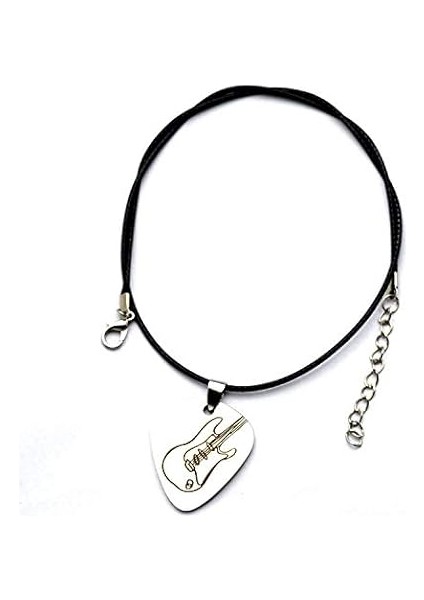 Kaya Punk Gitar Seçim Kolye 3 Adet Deri Halat Zincir Pentrum Ukulele Elektrik Bas Gitar Severler Için fiyatları