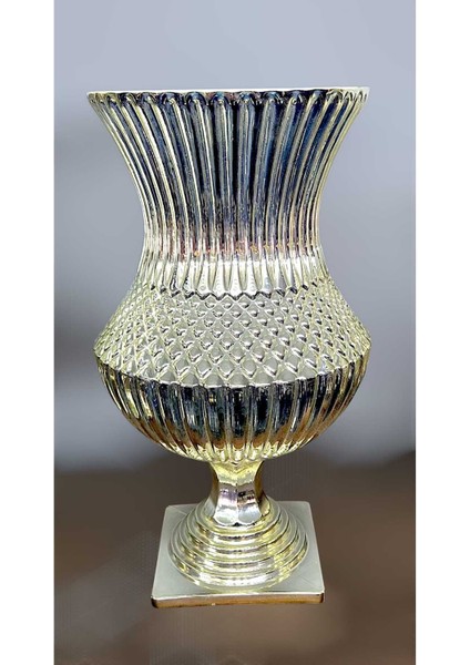 El Yapımı Kristal Saray Titanyum Kaplama Dekoratif Vazo