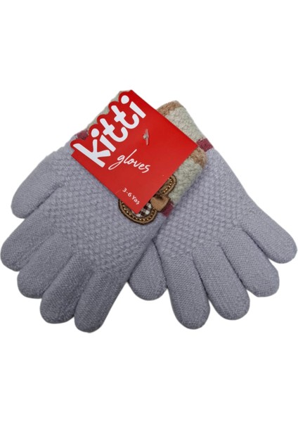 Spteks Kitti 3-6 Yaş Kız Çocuk Anaokulu Lila Renk Tavşan Fiyonk Figürlü Kışlık Örme Eldiven fiyatları