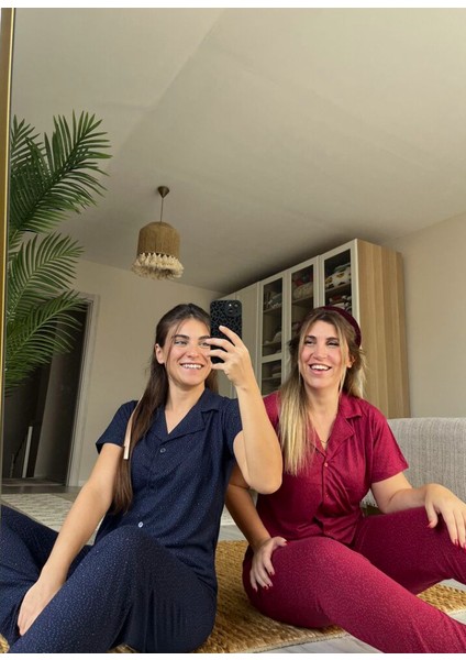 Pijamigas Viskon Puanlı Kadın Pijama Takımı
