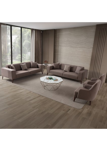 Regnar 3+3+1+1 Koltuk Takımı Kahverengi