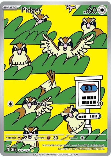 Pidgey Illustration Rare Obsidian Flames 207/197