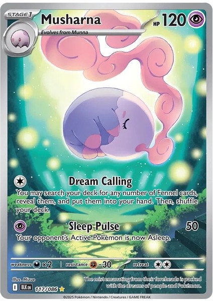 Musharna Illustration Rare Black Bolt 117/86