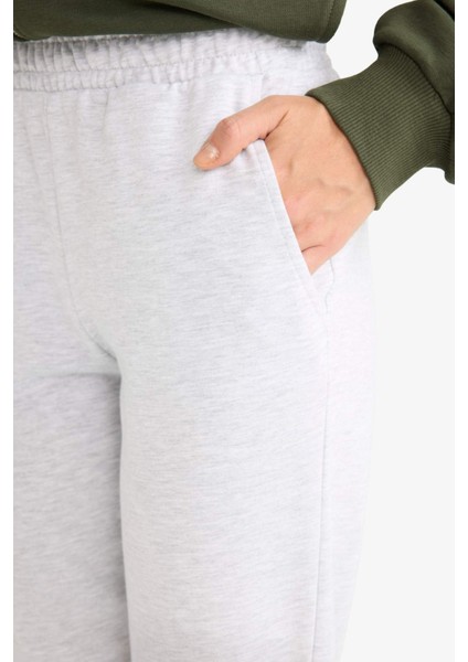 Jogger Fit Beli Lastikli Basic Düz Cepli Eşofman Altı D4234AX25AU