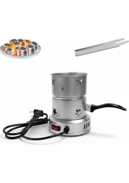 Elektrikli Nargile Kömürü Yakma Makinesi , Elektrikli Nargile Ocağı + Uzun Maşa Hediyeli