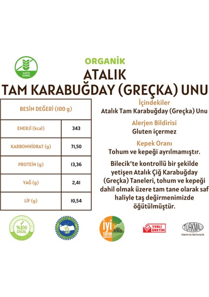 Atalık Karabuğday (Greçka) Unu (Gluten İçermez) - 5 Kilo modelleri