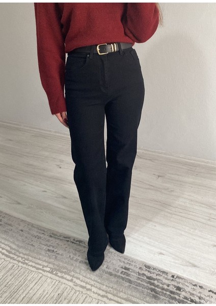 Kemerli Yüksek Bel Likralı Kapalı Paça Jean fiyatları