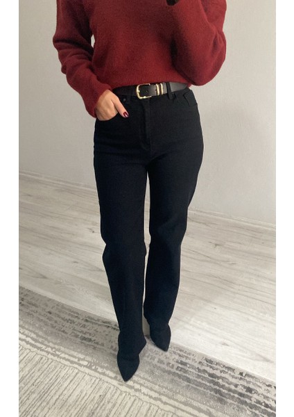 Kemerli Yüksek Bel Likralı Kapalı Paça Jean modelleri