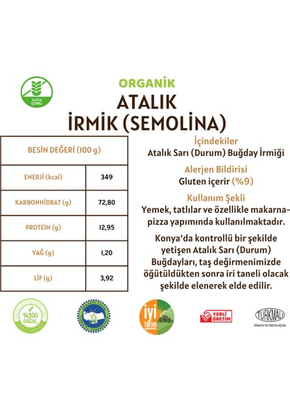Atalık İrmik (Semolina) - 500 Gram indirimleri