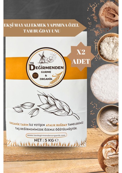 Atalık Ekşi Mayalı Ekmek Yapımına Özel Tam Buğday Unu - 10 Kilo