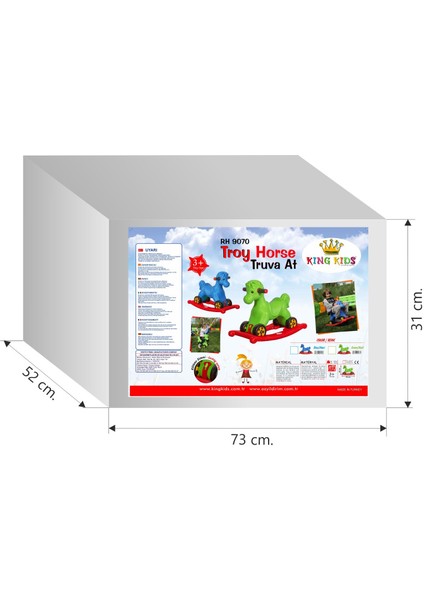 Sallanan Truva Atı - Sallanan Oyuncak At - Tekerlekli Binilebilir Sürülebilir At - Anaokulu - Kreş fırsatları