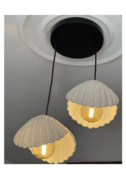 Inci Beton Görünümlü Iskandinav & Bohem Tarz 2’li Sarkıt Avize-Profesyonel Tasarım,gün Işığı Ampul Içerir fiyatları