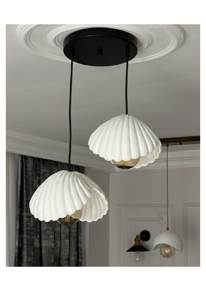 Inci Beton Görünümlü Iskandinav & Bohem Tarz 2’li Sarkıt Avize-Profesyonel Tasarım,gün Işığı Ampul Içerir modelleri