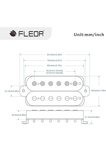 Elektro Gitar Humbucker Pikap Alıcı, Çift Makara Gitar Çubuğu ve Boyun Alıcı Seti – Beyaz fiyatları