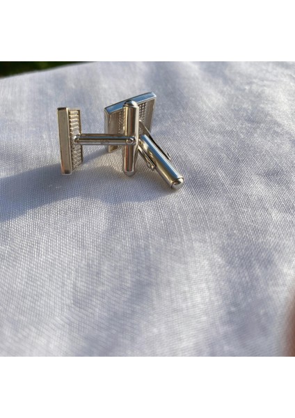 925 Ayar Gümüş Siyah Erkek Kol Düğmesi (Kare)- Şık Tasarım fırsatları