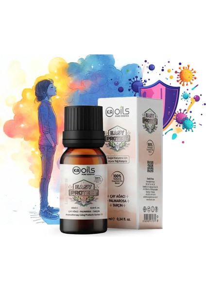 Easy Protect Doğal Uçucu Yağ Karışımı 10 ml (Çay Ağacı + Palmarosa + Tarçın)