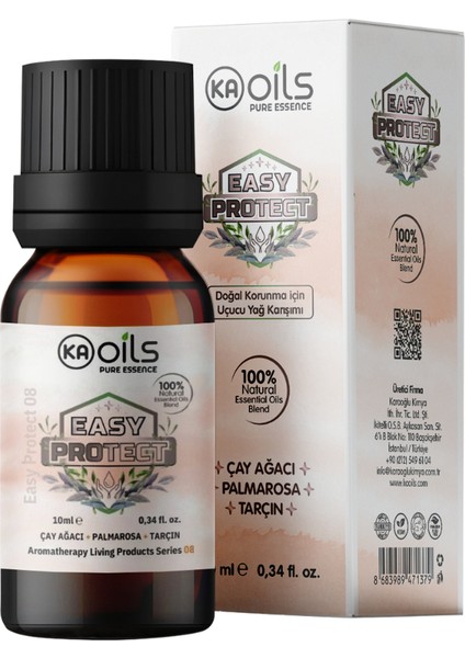 Easy Protect Doğal Uçucu Yağ Karışımı 10 ml (Çay Ağacı + Palmarosa + Tarçın) fiyatları