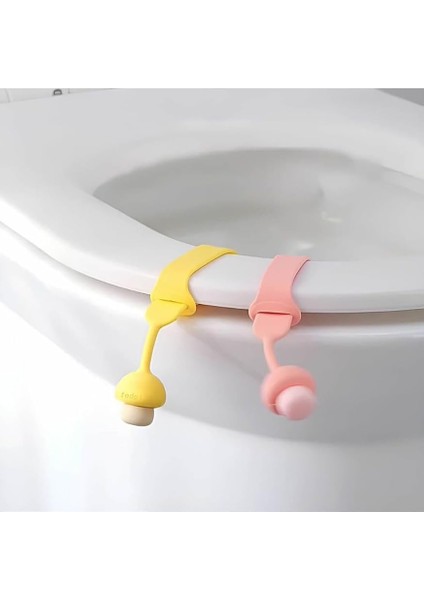 Klozet Kapağı Hijyen Aparatı, Klozet Kapak Tutacağı - 2 Adet Pembe