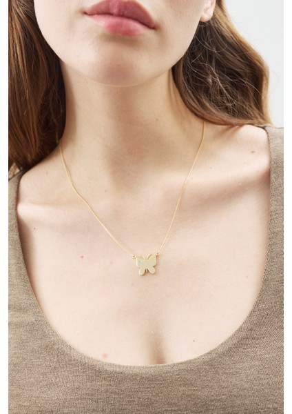 Kelebek Uçlu Kolye Gold fiyatları