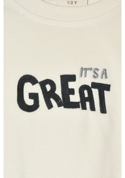 Erkek Çocuk %100 Pamuk Great Nakışlı Trex Süzeneli Paça Lastikli Takım - 2144 modelleri