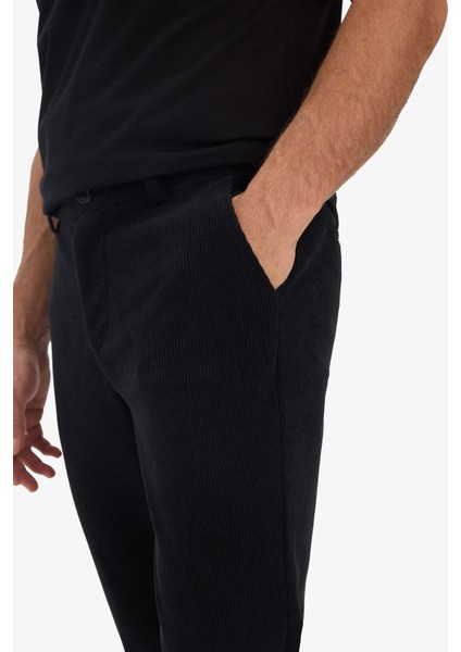 Tailored Regular Fit Düz Paça Fitilli Kadife Pantolon F0462AX25WN