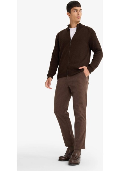 Tailored Regular Fit Düz Paça Fitilli Kadife Pantolon F0462AX25WN