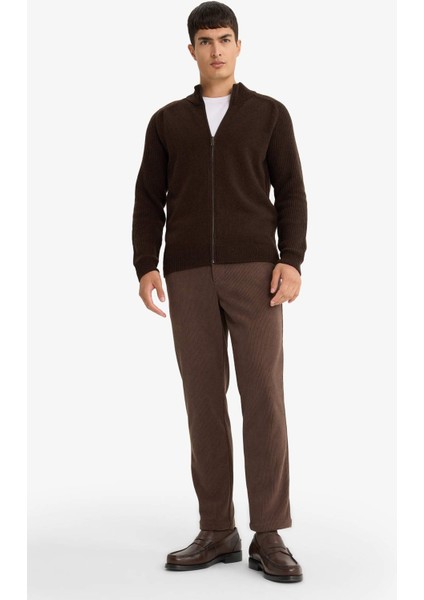 Tailored Regular Fit Düz Paça Fitilli Kadife Pantolon F0462AX25WN modelleri