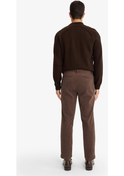 Tailored Regular Fit Düz Paça Fitilli Kadife Pantolon F0462AX25WN
