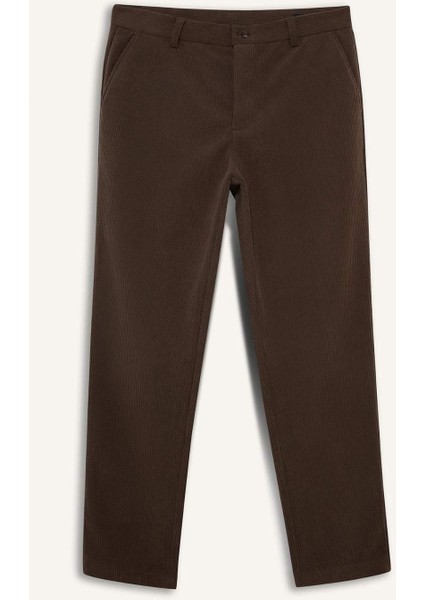 Tailored Regular Fit Düz Paça Fitilli Kadife Pantolon F0462AX25WN