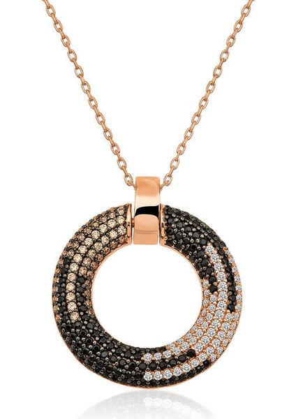 925 Ayar ​gümüş Rose Halka Kadın Gümüş Kolye T4984 (800800) fiyatları