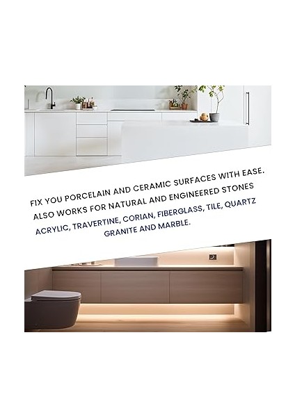 Onarım Kiti - Akrilik ve Seramik Kendin Yap Kiti Beyaz - 4,0 G (Ekstra Şırınga Dahildir) Tezgah Üstü Onarım Kiti Çoğu Onarıma Uygundur I Kırık Cipsleri Dakikalar Içinde Sabitler fırsatları