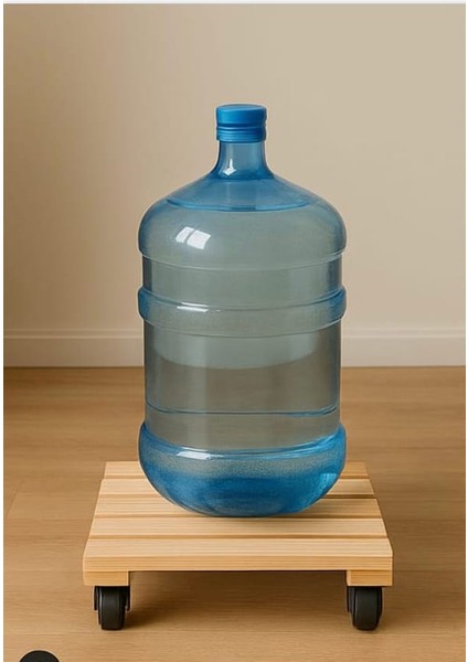 Ahşap Tekerlekli Damacana Saksı Altlığı