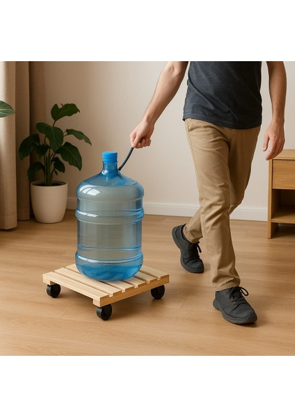 Ahşap Tekerlekli Damacana Saksı Altlığı fiyatları