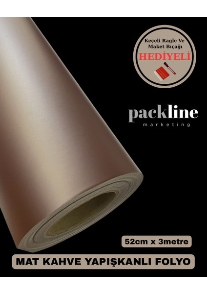 Mutfak Tezgah Dolap Mobilya ve Kaplama Folyosu Mat Kahverengi 52CMX3M