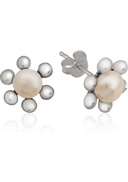 925 Ayar Gümüş Inci Çiçek Çivili Küpe EA1160185 (800800) fiyatları