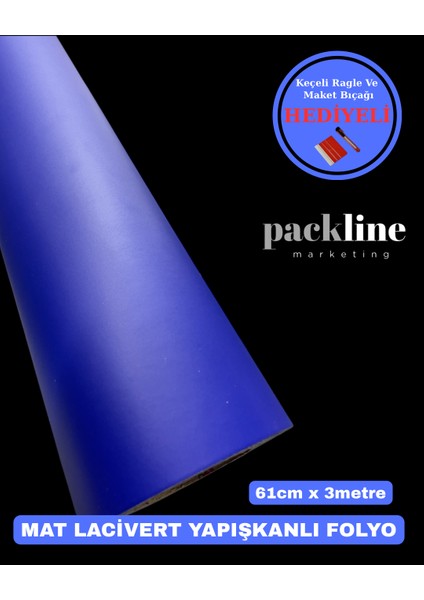 Ackline Marketing Mutfak Tezgah Dolap Mobilya ve Kaplama Folyosu Mat Lacivert 61CMX3M