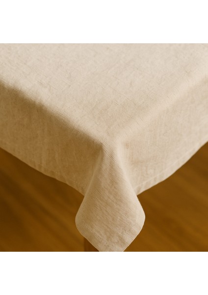 Doğal Ham Bez Kare Balkon Masa Örtüsü 90X90 cm Minimal Yıkanabilir 2 Kişilik fiyatları