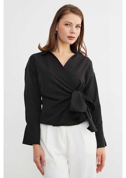 Basic Kruvaze Bağlamalı Gömlek modelleri