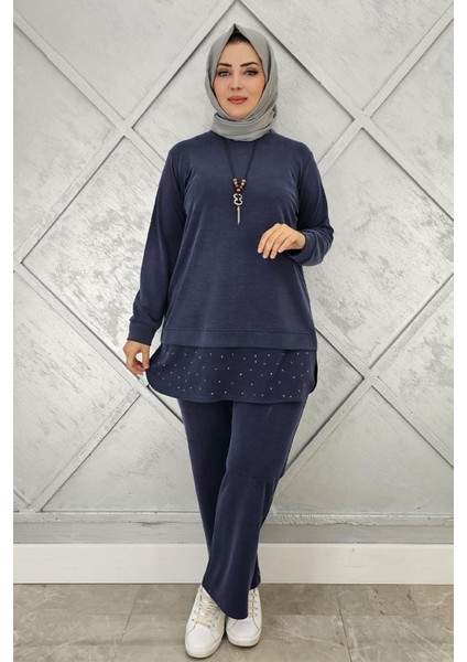 Kadın Kolye ve Taş Detaylı Tesettür Takım modelleri